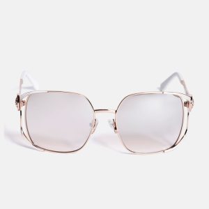 Vera Square Metal Sunglasses - Pink