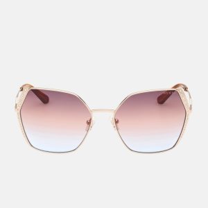 Geometric Stone Sunglasses - Gold