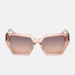 Emilia Geometric Plastic Sunglasses - Brown