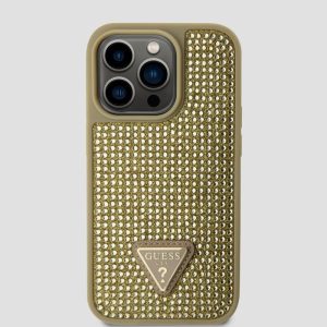 Rhinestone iPhone 15 Pro Case - Gold