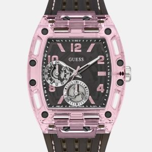 Clear and Black Silicone Multifunction Watch - MultipleColors