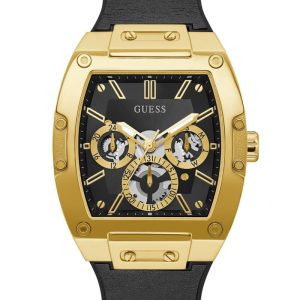 Black And Gold-Tone Square Multifunction Watch - MultipleColors