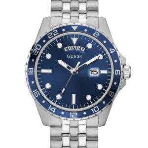 Silver Tone and Blue Sport Watch - MultipleColors