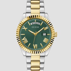 Multi-Tone and Green Analog Watch - Gold