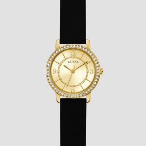 Gold-Tone and Black Silicone Analog Watch - MultipleColors