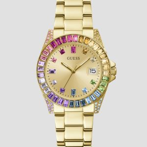 Gold-Tone Multicolored Analog Watch - MultipleColors
