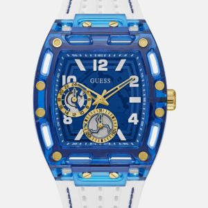Blue and White Silicone Multifunction Watch - MultipleColors