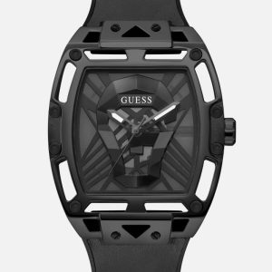 Black Analog Cutout Watch - Black