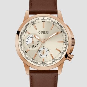 Brown Leather Multifunction Watch - Brown