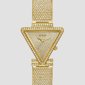 Gold-Tone Crystal Triangle Analog Watch - Gold