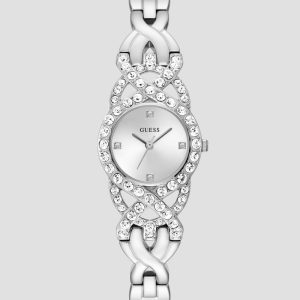 Silver-Tone Crystal Analog Watch - Silver