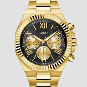 Gold-Tone and Black Multifunction Watch - MultipleColors