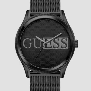 Black Mesh Analog Watch - Black