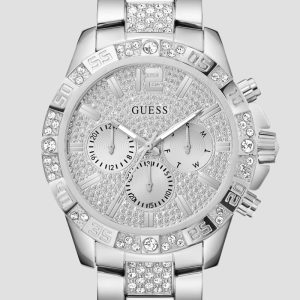 Silver-Tone Chronograph Watch - Silver