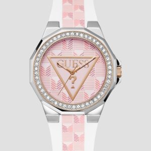 White and Pink Analog Leather Watch - MultipleColors