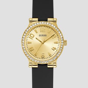 Gold-Tone Analog Silicon Watch - Black