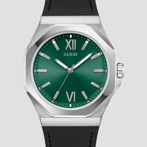 Silver-Tone and Black Analog Watch - Black