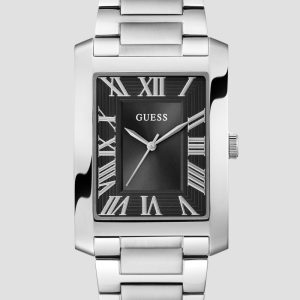 Silver-Tone and Black Square Analog Watch - MultipleColors