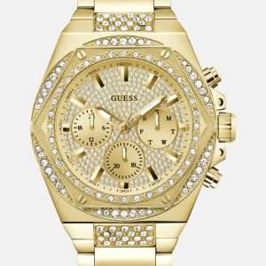 Gold-Tone Rhinestone Multifunction Watch - MultipleColors
