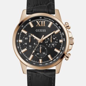Rose Gold-Tone Leather Multifunction Watch - MultipleColors