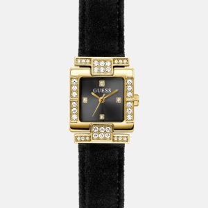 Gold-Tone Square Analog Watch - Black