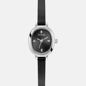 Silver-Tone and Black Oval Analog Watch - MultipleColors