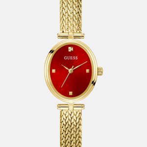 Gold-Tone Red Analog Watch - Gold
