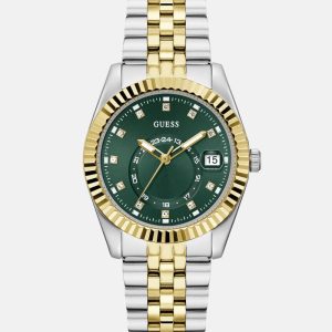 Two-Tone and Green Multifunction Watch - MultipleColors