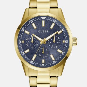 Gold-Tone and Blue Multifunction Watch - Gold