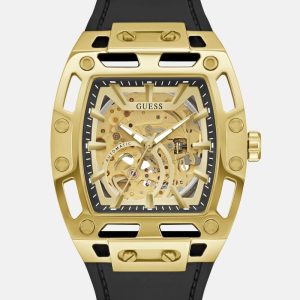 Gold-Tone Silicone Analog Watch - Black