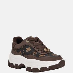Berrett Lace-Up Platform Sneakers - Brown
