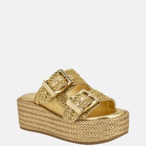 Binks Woven Platform Sandals - Gold