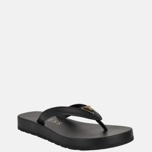 Candry Logo Flip Flop Sandals - Black