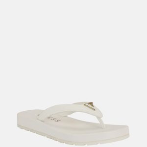 Candry Logo Flip Flop Sandals - White