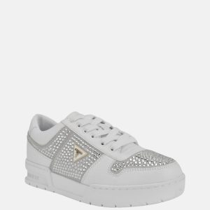 Cieska Low-Top Rhinestone Sneakers - White
