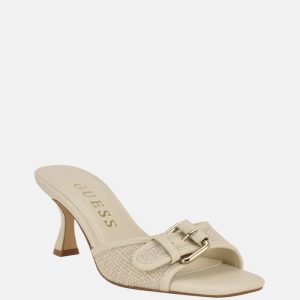Dista Buckle Kitten Heels - Off-white