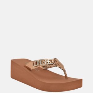 Elowen G Buckle Wedge Sandals - Brown