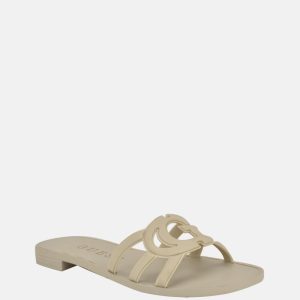 Elyho Jelly Cutout Slide Sandals - Beige