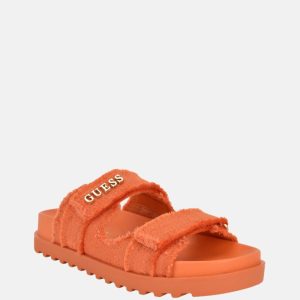 Fabulona Fringe Two Strap Sandals - Orange