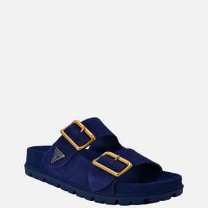 Fasten Suede Sandals - Blue
