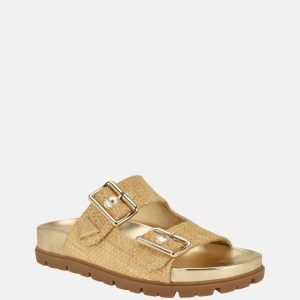 Fasten Raffia Sandals - Brown