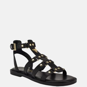 Graydee Studded Gladiator Sandals - Black