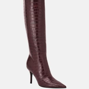 Gressa Knee-High Faux-Leather Boots - Red