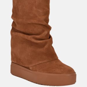 Guinna Hidden Wedge Ankle Boots - Brown