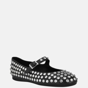 Kalidal Rhinestone Ballet Flats - Black