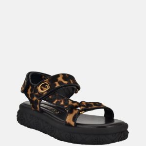 Lanara Leopard Strapped Sandal - Brown