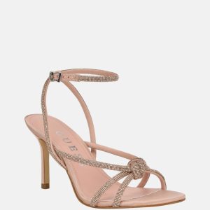 Merlota Rhinestone Strappy Heels - Pink