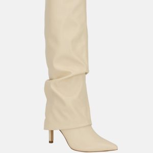 Natha Fold-Over Boots - Off-white