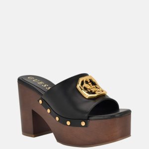 Qisha Quattro G Platform Mules - Black