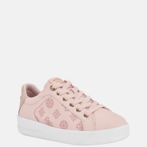 Ronii Debossed Peony Low-Top Sneakers - Pink